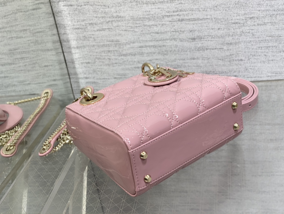 Mini Lady Dior Bag Lilac Patent Cannage Calfskin